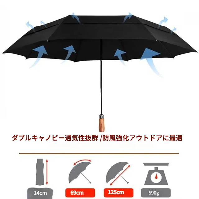 自動開閉/閉じた軽量の風に覆われたトラベル傘