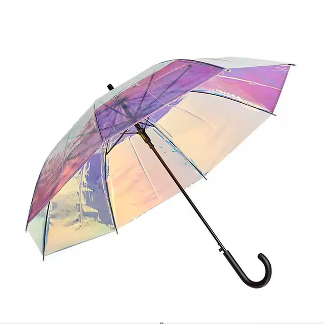 カラフルなレーザー透明な傘 - 雨と太陽に対するUPF50+シールド